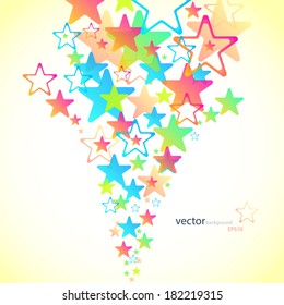 Abstract star shapes, colorful background. Vector eps10