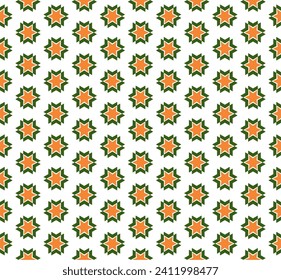 Abstract star shapes repeating on a white background