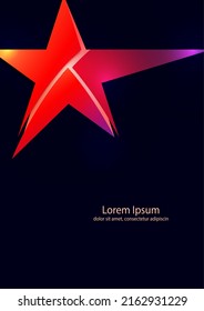 Abstract star sign Corporate identity Corporate vector fancy logo design template isolated on dark background