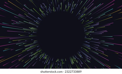 Abstrakter Stern. Geschwindigkeitslinien. Explosionseffekt. Vektorgrafik