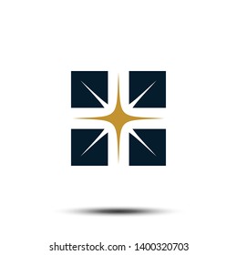 abstract star and square logo template