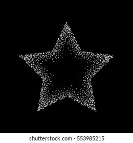 Abstract Star Stipple Effect. Vector and Illustration.