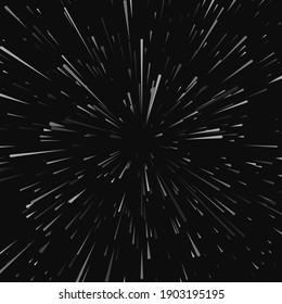 Abstract star or sun. Explosion effect. Black and white vector illustration