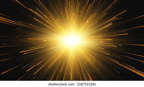 Estrella abstracta o sol. Efecto de explosión. Efecto de movimiento rápido. Fondo del vector