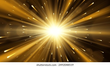 Abstract star or sun. Explosion effect. Fast motion effect. Vector background