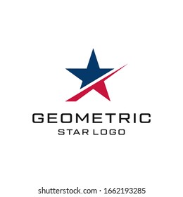 abstract star symbol line art style logo design vector template