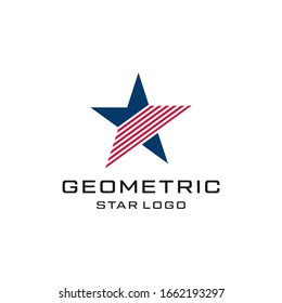 abstract star symbol line art style logo design vector template
