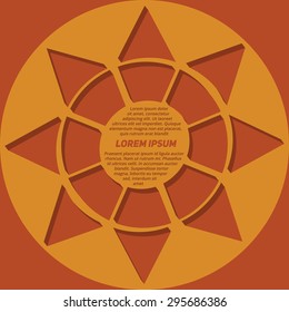 Abstract star text template of orange and brown colors