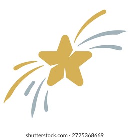 Icono Abstractas del rastro de la estrella, diseño plano del Vector, activo festivo de la marca de Weihnachten, objeto centrado, fondo blanco