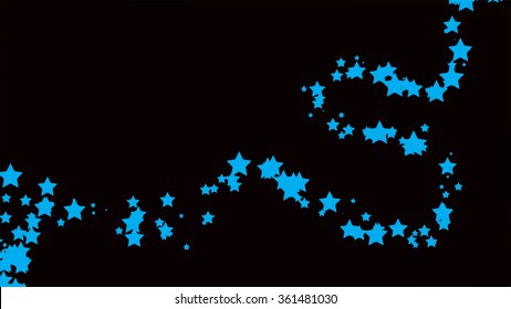 Abstract Star Trail on Black, Design Element for Holiday. Vector Illustration.