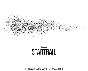 Abstract Star Trail on White Background. Design Element for Holiday Graphic Design. Vector Illustration.