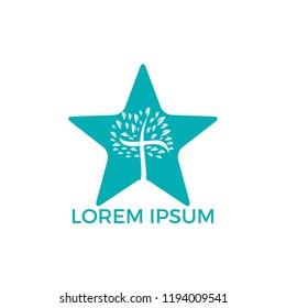Abstract Star and tree religious cross symbol icon vector design. Church and Christian organization logo.