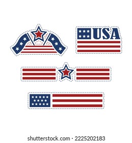 abstrakter Star USA Flaggensatz. Vektorgrafik