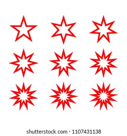 abstract star with variety pointed. vector template ready for use