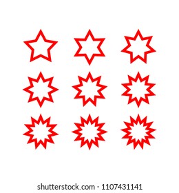 abstract star with variety pointed. vector template ready for use
