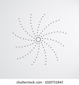 Abstract star vector design element. Starry swirl shape icon. 