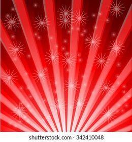 Abstract star vintage label on sunray background, vector illustration
