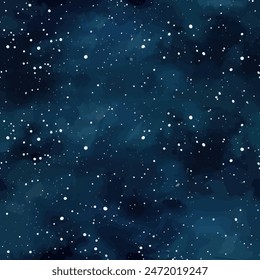 Abstract star watercolor multicolor seamless pattern , Star on dark blue s hand painted watercolor brush textured polka dots. Design element for sale banners, posters, labels, and gift wrapping paper.