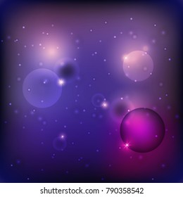 Abstract star wink circle on dark purple background, stock vector