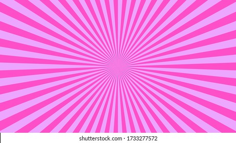 Abstract starburst background with pink rays. Banner vector illustration.