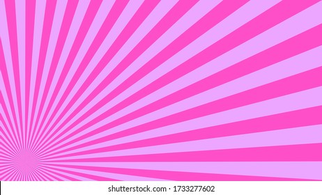 Abstrakter, starburstischer Hintergrund mit rosa Strahlen. Banner Vektorgrafik.