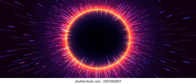 Abstract Starburst dynamic motion lines circular geometric background.