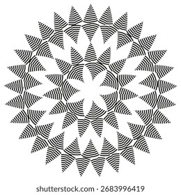 Abstract starburst illustration. Geometric pattern design. Dynamic spiky forms. Vector creative graphic. EPS 10.