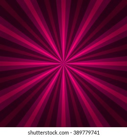Abstract starburst red background. Radial lines. Vector cool background for holiday