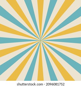 Abstract Starburst, or Sunburst Backdrop in Beige, Yellow, and Light-Blue Colors. Abstract Colorful Sunlight Design Wallpaper for Template Banner Social Media Advertising