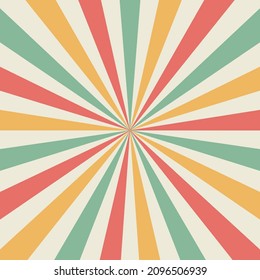 Abstract Starburst, or Sunburst Backdrop in Beige, Green, Yellow, and Red Colors. Abstract Colorful Sunlight Design Wallpaper for Template Banner Social Media Advertising