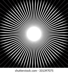 Abstract starburst, sunburst, converging lines background. vector.