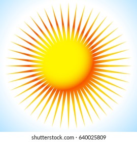 Abstract starburst, sunburst design element. Illustration with sun-like shape. Radial, radiating lines