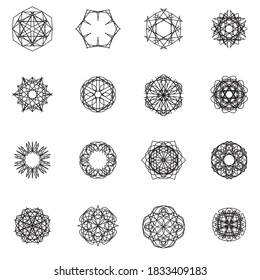 Abstract starburst or sunburst. firework explosion vector set
