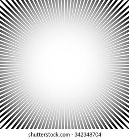 Abstract starburst, sunburst graphic. Converging, radiating lines.