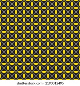 Abstract stardust pattern background. Colorful geometrical pattern. Modern graphic design. Yellow flower shape on black color background.