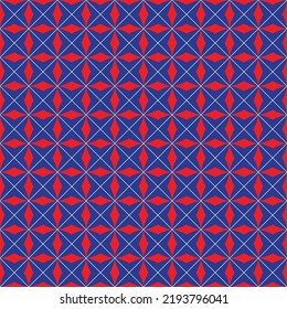 Abstract stardust pattern background. Colorful geometrical pattern. Modern graphic design. Red flower shape on blue color background.