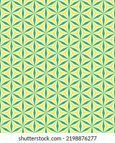 Abstract stardust pattern background. Colorful geometrical pattern. Modern graphic design. Green and yellow flower shape on white color background.