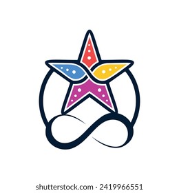 Abstract Starfish Colorful Logo Vector