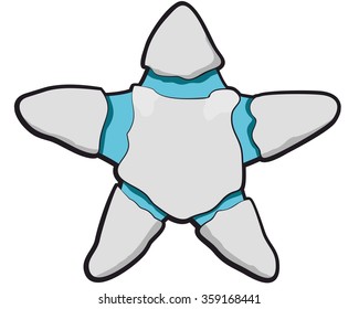 abstract starfish in gray and blue colors for your