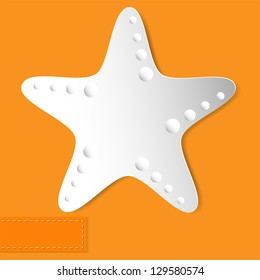 abstract starfish on the orange background vector