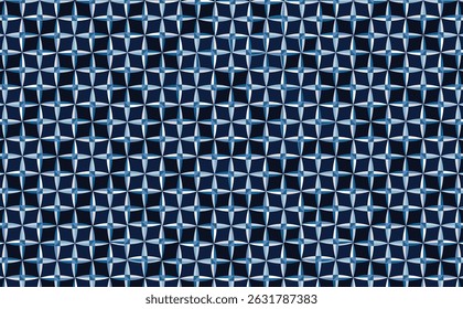 Abstract star-like geometric pattern with cool navy tones. Perfect for textiles, wallpapers, or digital backgrounds. Modern, minimal, and elegant.