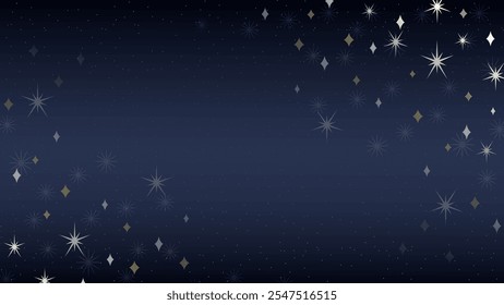 Abstract starry background with a gradient blue sky and golden accents, offering a dreamy and cosmic design for celebrations or elegant projects.