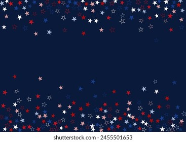 Abstract starry background in red white and blue colours