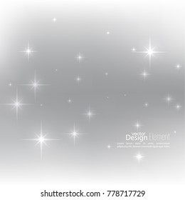 Abstract starry background, sparkle stars. Vector illustration with festive flares. 