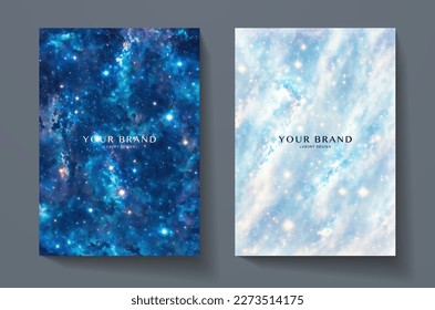 Abstract starry background with sparkling twinkling stars. Cosmic starry vector. Blue holiday shiny backdrop texture for Christmas, Happy New Year card, glow milky way (fantasy night sky)