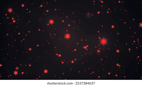 Abstract starry background. Warm texture animation of stars on dark background. Twinkling starry night sky light effect. Beautiful starry night sky. Vector
