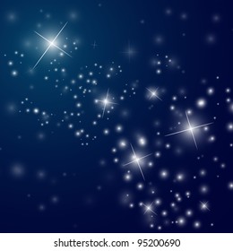 abstract starry night sky - vector illustration