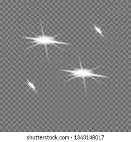 Abstract starry sky background. Isolated vector of four stars.