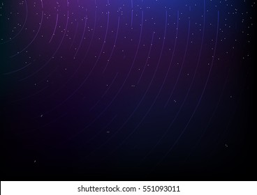 Abstract starry sky with meteor rain. Stars in the night sky,nebula and galaxy. Vector illustration.