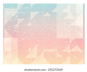 abstract Starry sky, minimal constellations , pastel sky wallpaper - Vector file EPS10